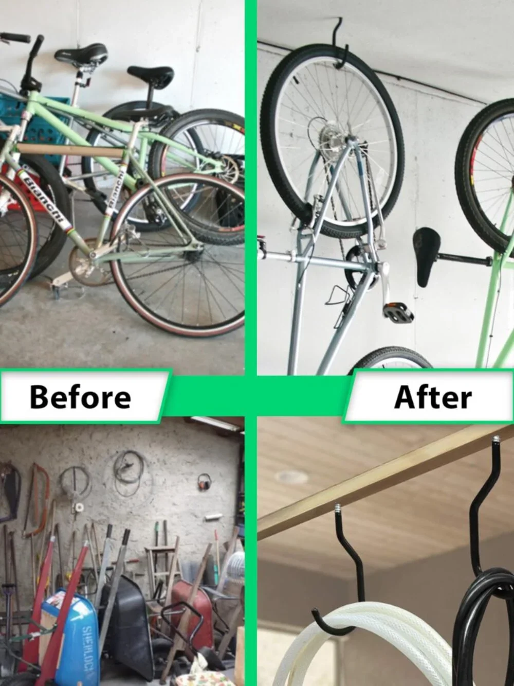6 Pack Heavy Duty Garage Bike Storage and Utility Hooks-5.7 Inches for Garage Wa